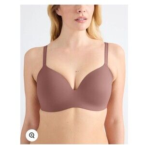 Knix Wing Woman Sola Brown Contour Smoothing Wireless Bra 36E New